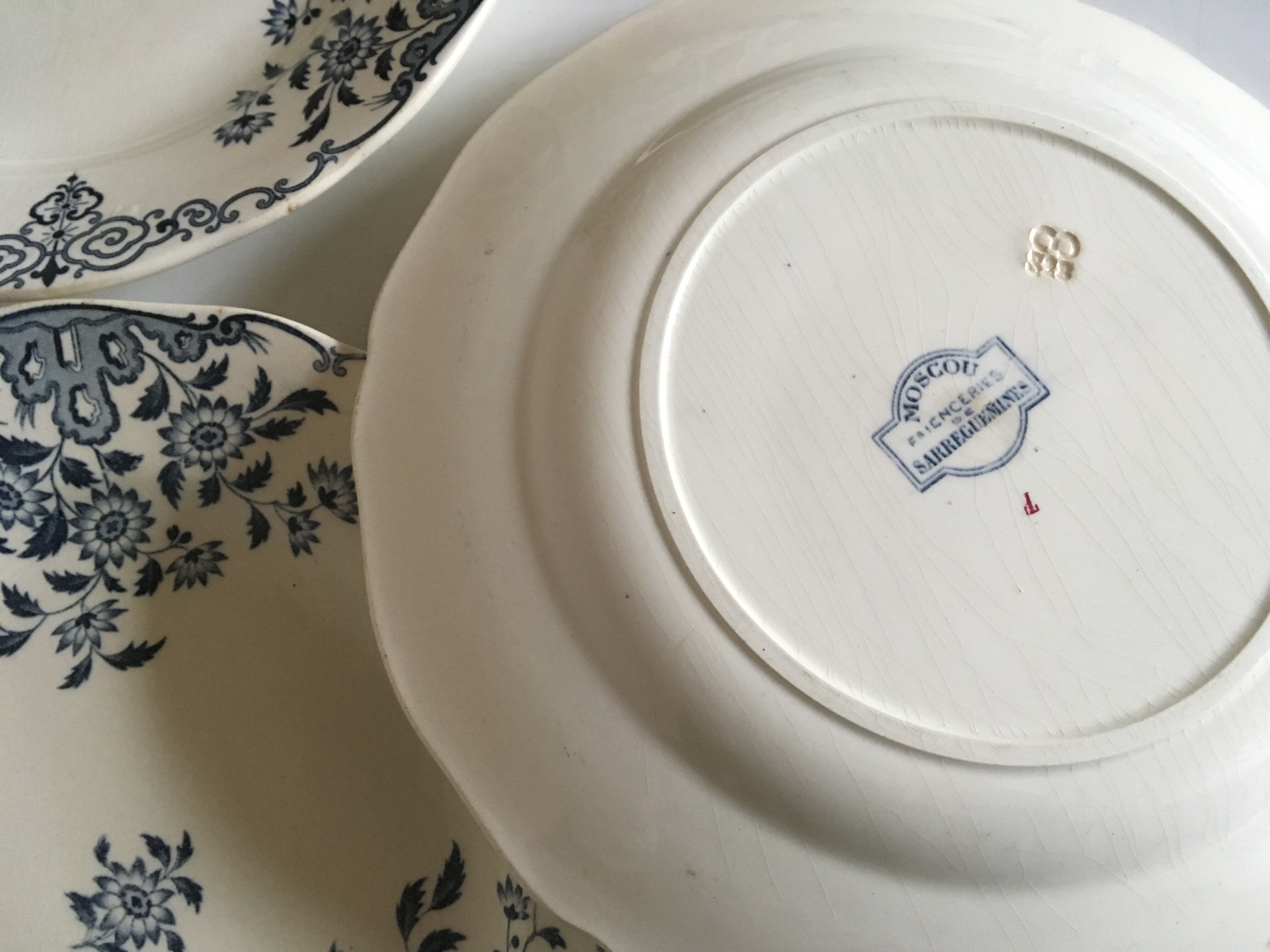 Set of 6 dinner plates earthenware of sarreguemines décor moscow early 20th