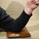 2 old leather elbow cushions for sport arm wrestling