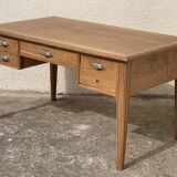 Solid desk in raw oak handles art deco shells