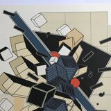 Set of 4 original lithographs by Alain Le Yaouanck 1978. The 4 elements.