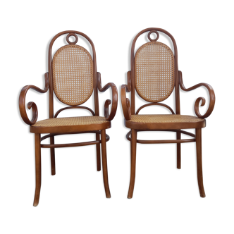 Paire de fauteuils cannés et bois tournés