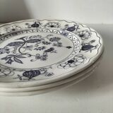 Trio of Castellania plates in Italian earthenware, vintage blue decoration