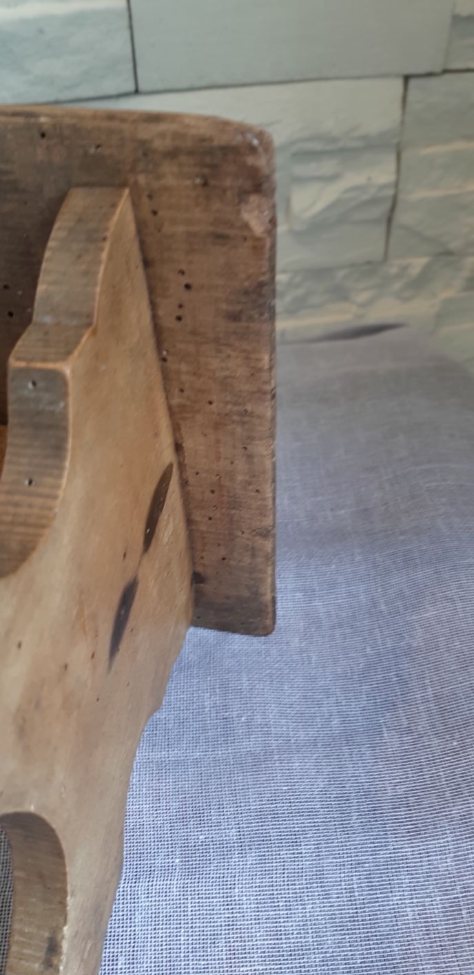 Wooden bench rests feet