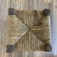 Stool high straw wood turned