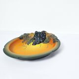 Danish Hand-crafted Art Nouveau Grape Decorated Platter by P. Ipsens Enke