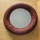 Vintage round rattan mirror