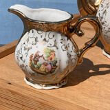 Tea set Italian porcelain gold color