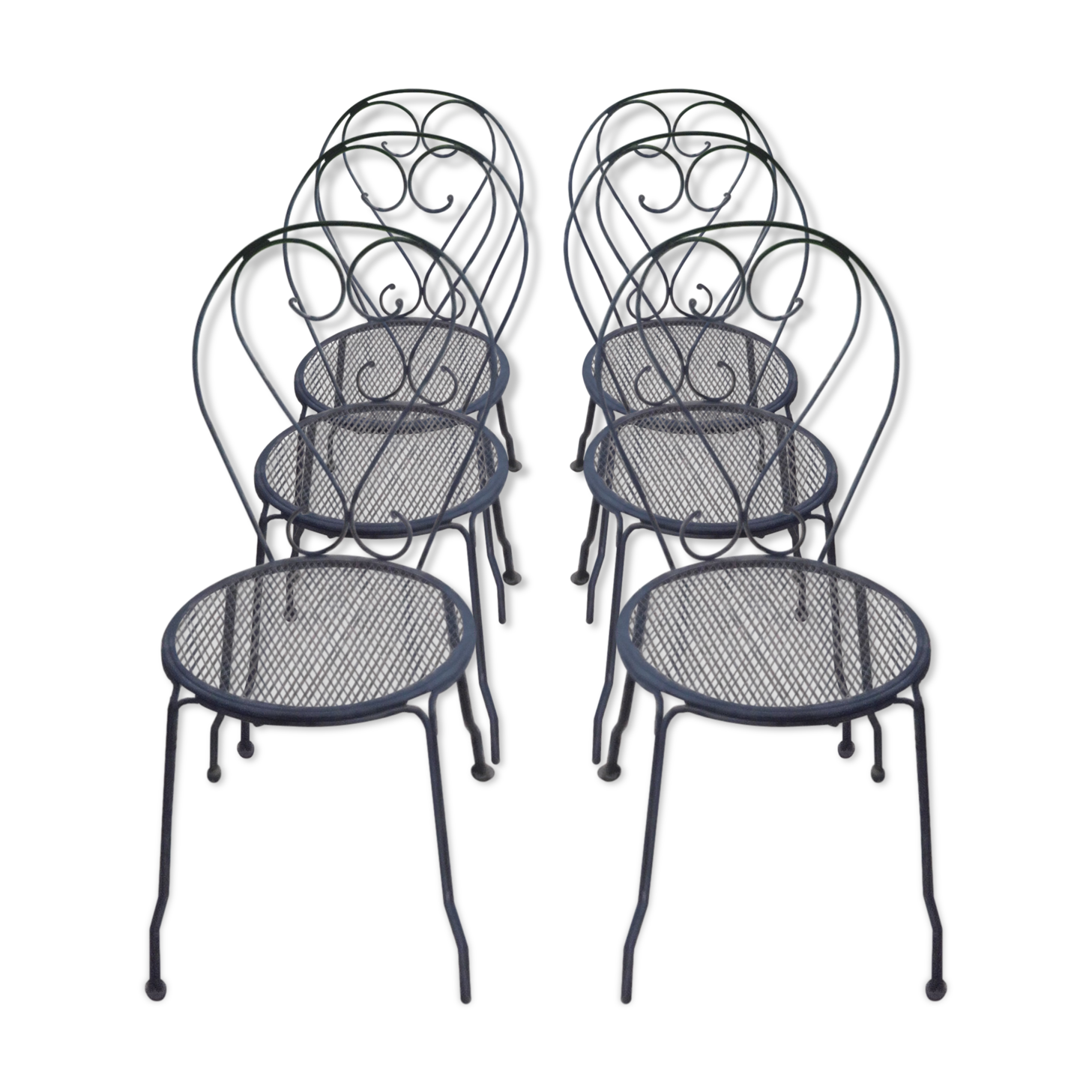 Six iron chairs forge 19th century
