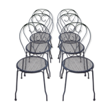 Six iron chairs forge 19th century