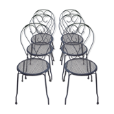 Six iron chairs forge 19th century