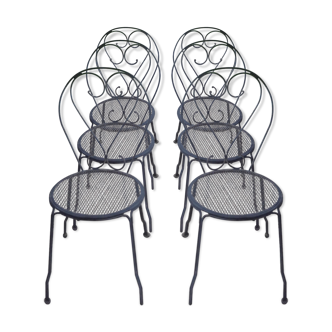 Six iron chairs forge 19th century