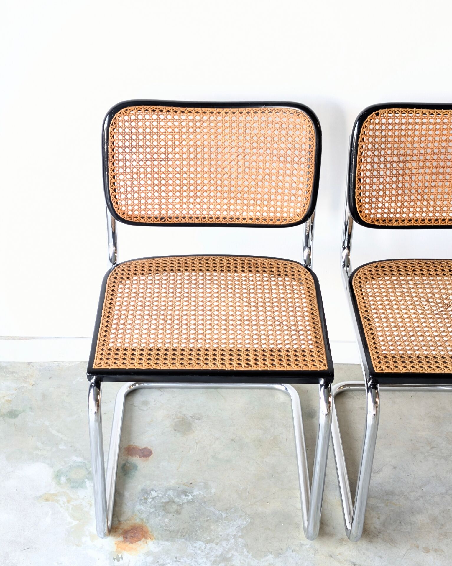 2 vintage Cesca B32 chairs stamped Gavina, M. Breuer, 1960s 1970s