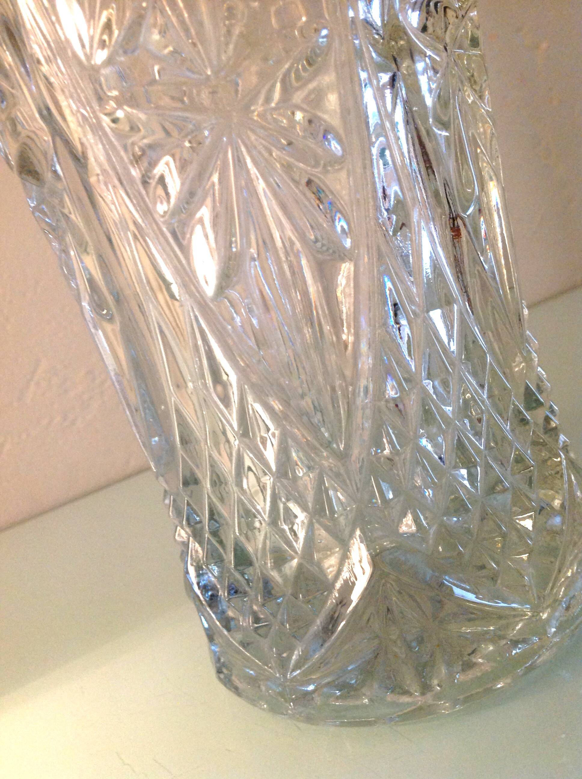 Vase en verre taillé / vintage années 60-70