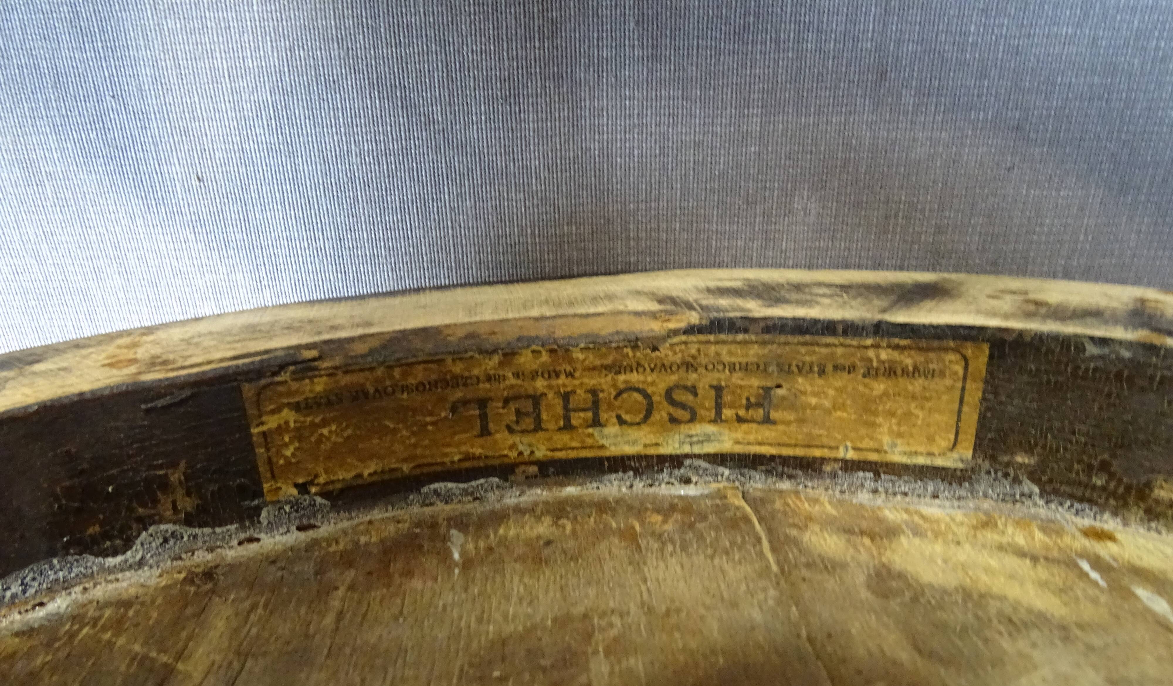 Fischel Stool No. 34 T from 1925, wooden seat - Bistro - not Thonet