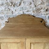 2-door chest of drawers in solid wood with pediment