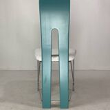Set of 6 Memphis dining chairs in bouclé, 1980s