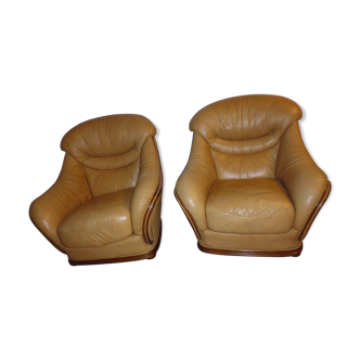 Pair of leather armchairs from the 1970s