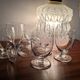 Set of 7 engraved crystal glasses