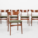 10 chairs in teak by Schiønning & Elgaard 1960s