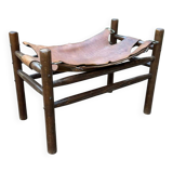 Leather safari stool, 1960s