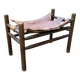 Tabouret safari en cuir, années 1960