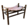 Tabouret safari en cuir, années 1960