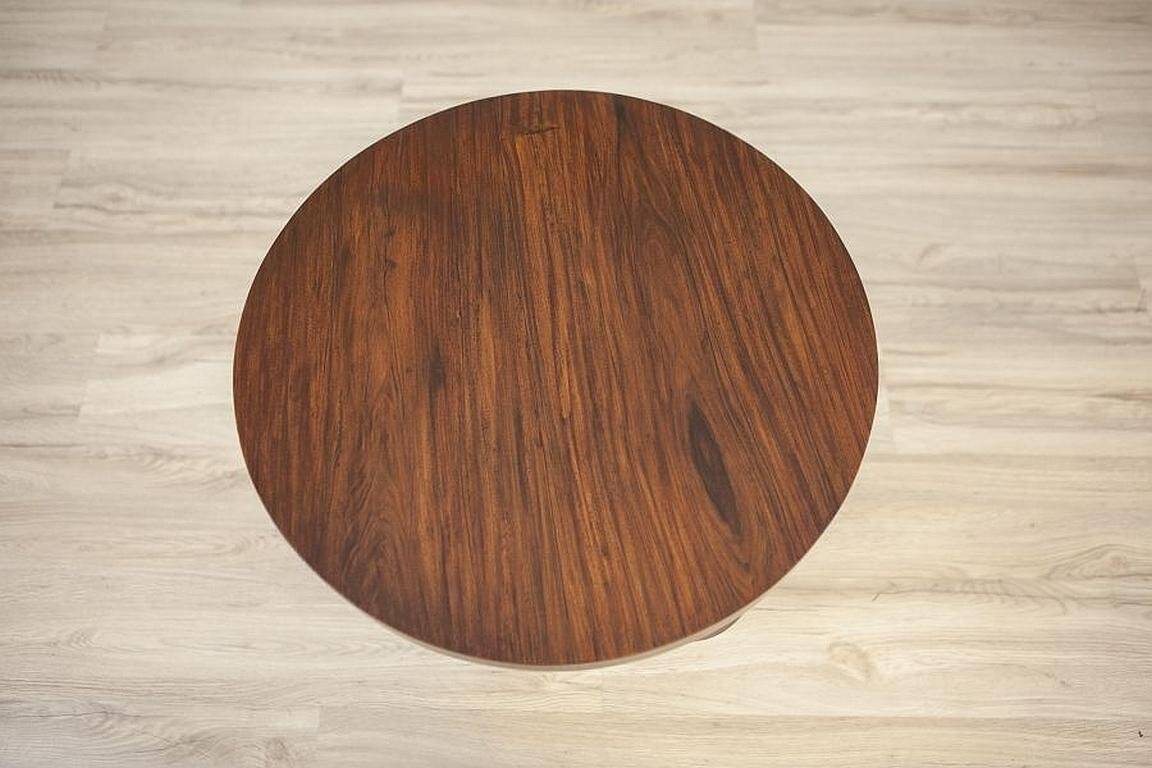 Late 20th Century Art Deco Round Mahogany Side Table, 1950s
