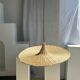 Large suspension, rattan luminaire in hat shape D:80cm