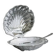 stainless steel butter dish in the shape of a shell