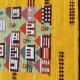 Kilim rug "Kolonia" by Piotr Grabowski for Cepelia handmade Poland 70s, 70x105