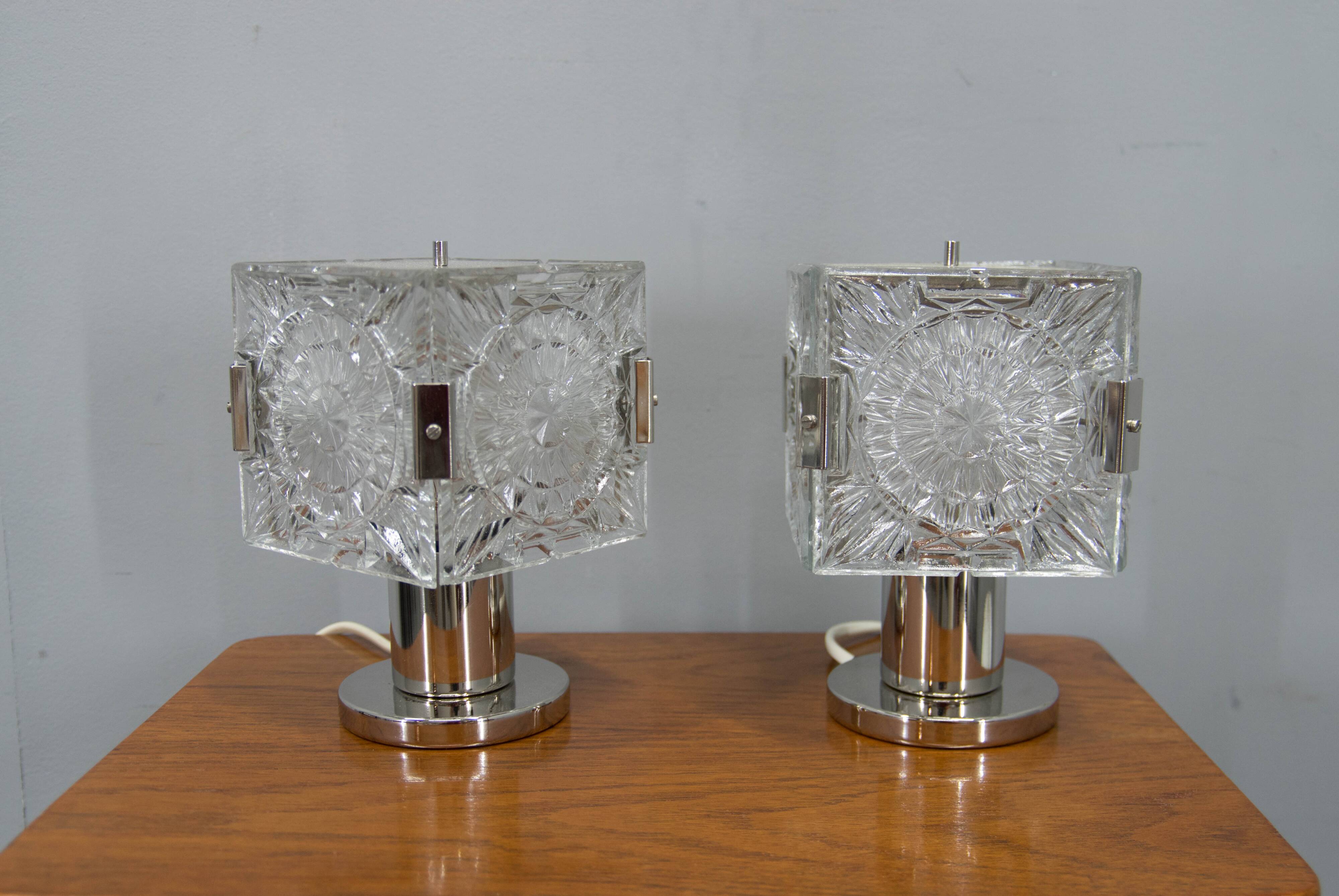 Ensemble de deux lampes de table par Kamenicky Senov, années 1970