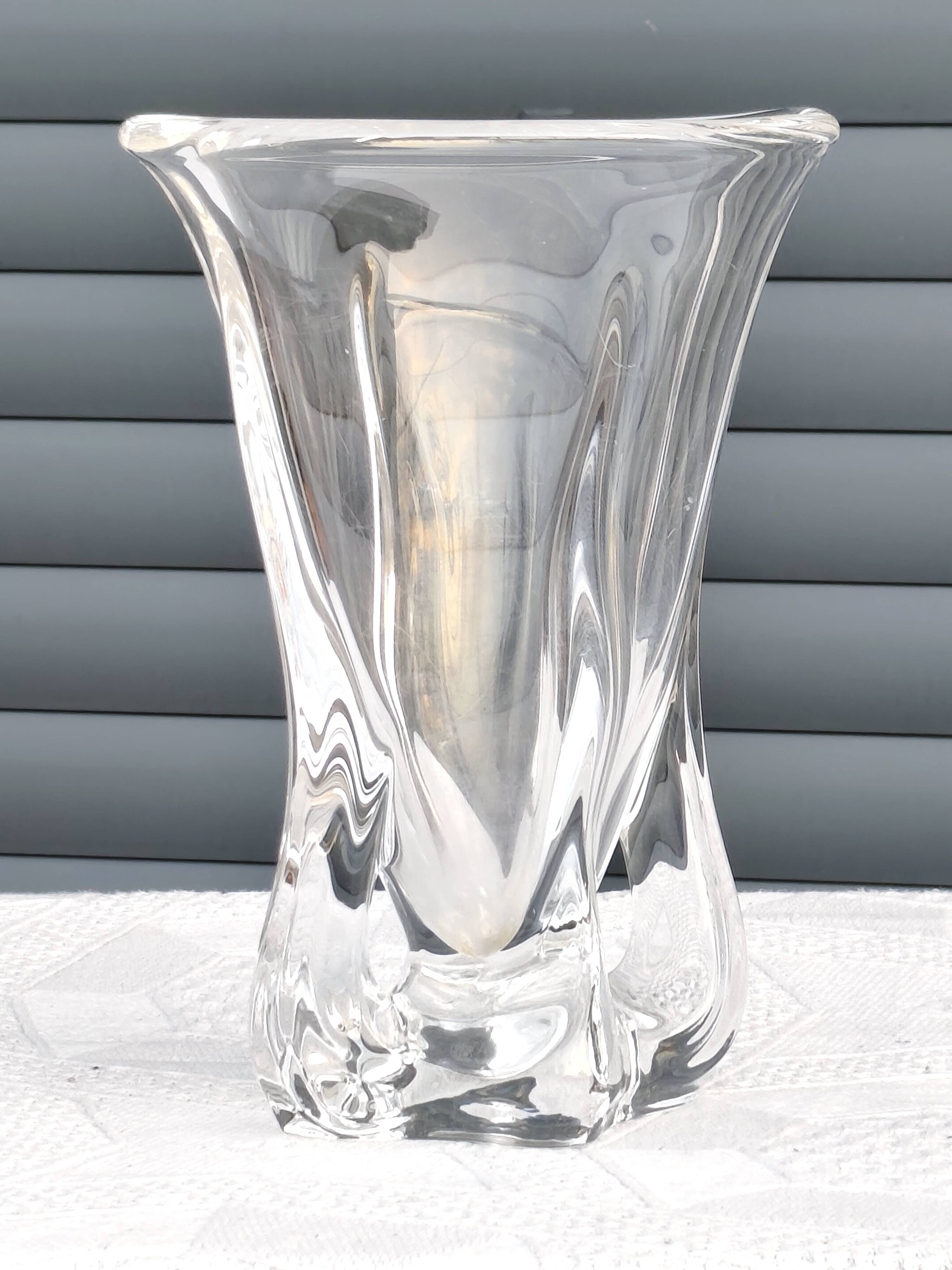 Crystal vase from the 1960s/70s, signed