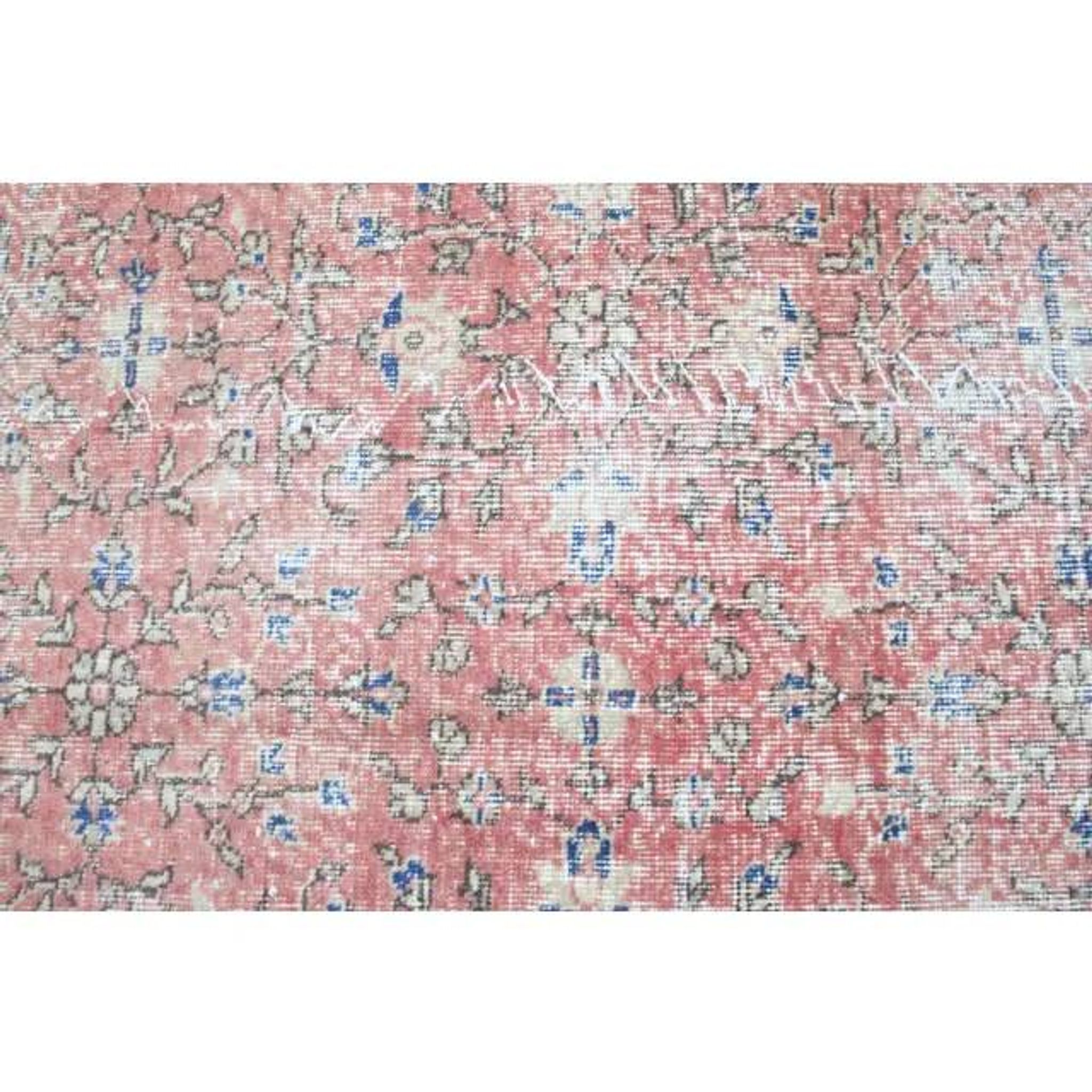 1960s Vintage Persian Handmade Wool Cotton Light Red Area Rug 280x360