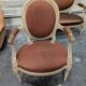 Antique Louis XVI style salon – Basket seat settee and 4 armchairs
