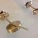 Pair of brass wall lamps conical glasses from the 60's