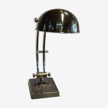 Lampe de bureau en laiton chromé