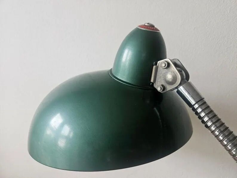 Very Rare Midcentury Industrial Table or Desk Lamp Helo Leuchten, Germany, 1950s