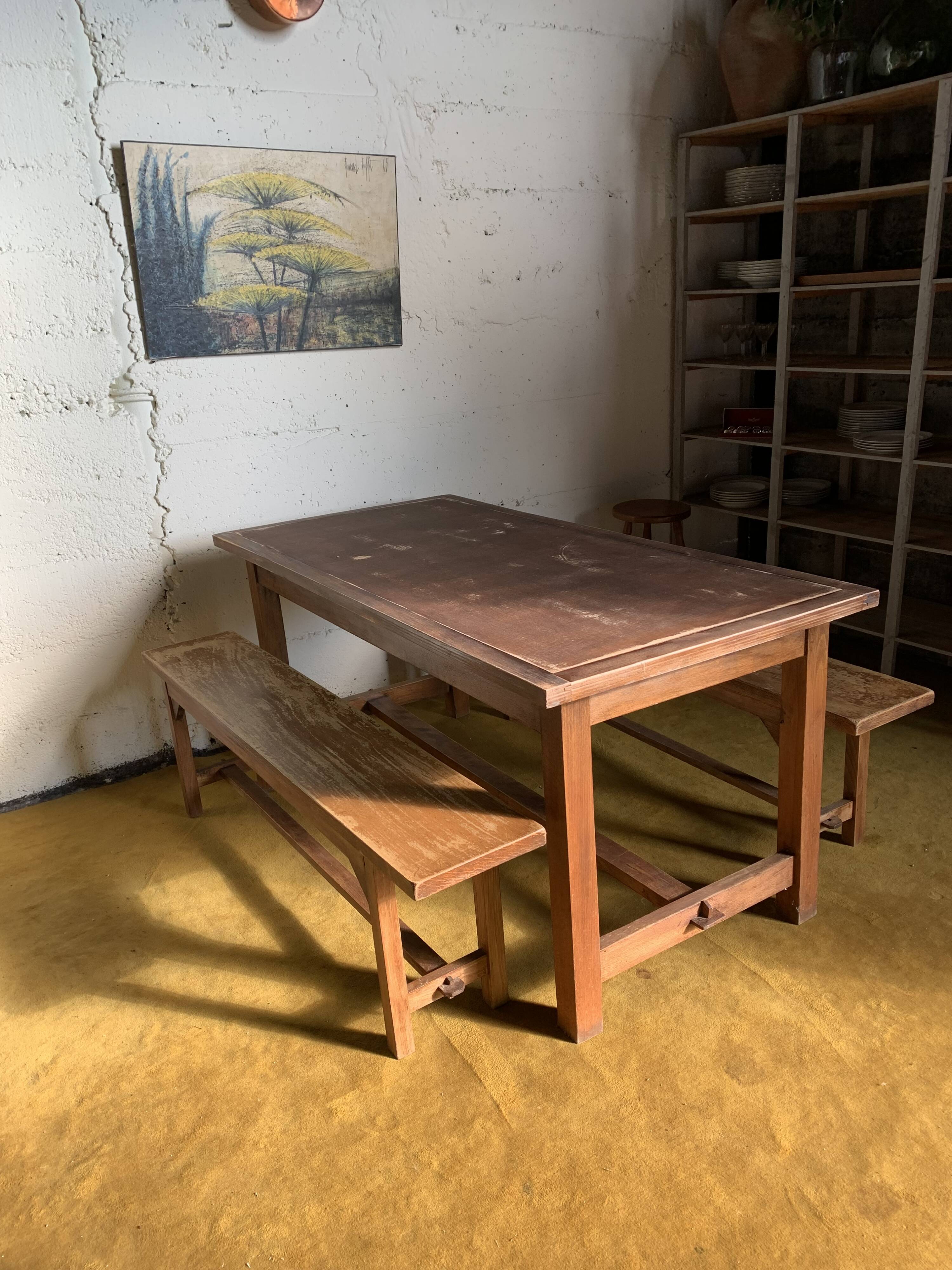 Pair of country benches.