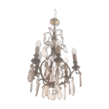 Lustre en bronze et pampilles bicolore