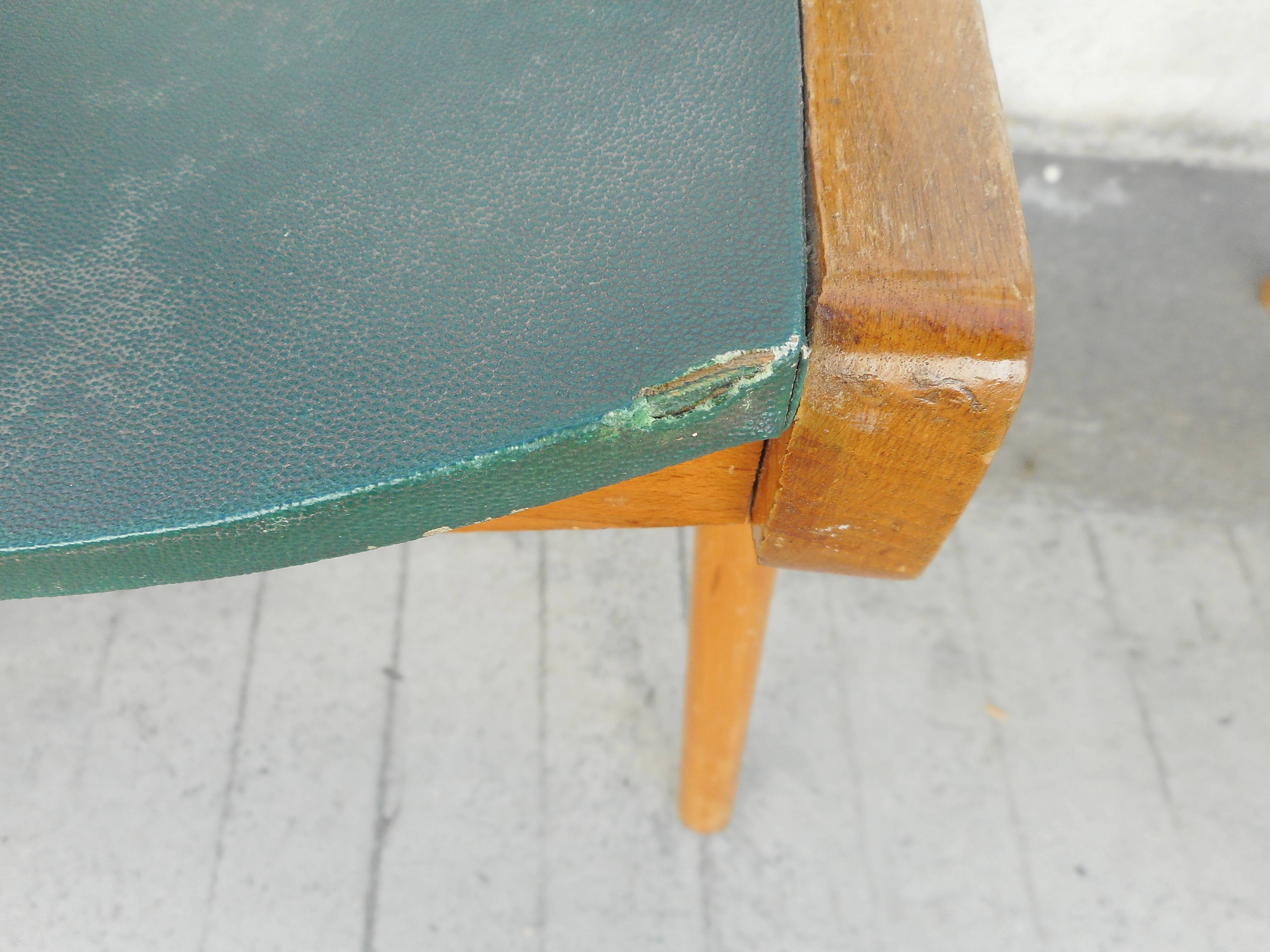 Pair of light wood armchairs