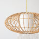 Vintage pendant lamp with oval rattan lampshade