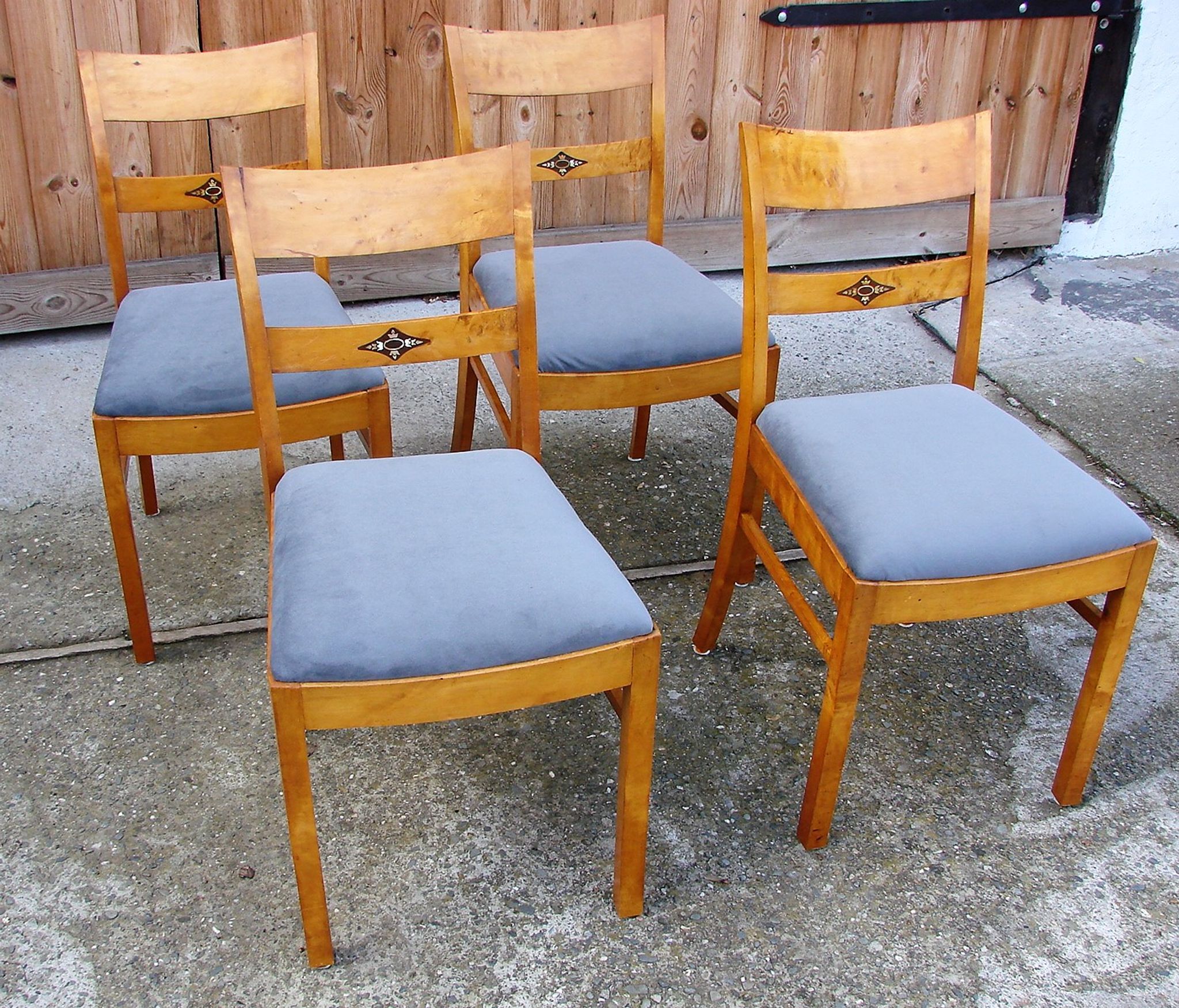 Set of 4 art deco chairs, 1940s