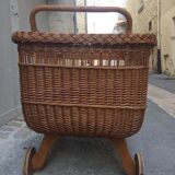 Large cradle wicker vintage organic mattress with "sound"