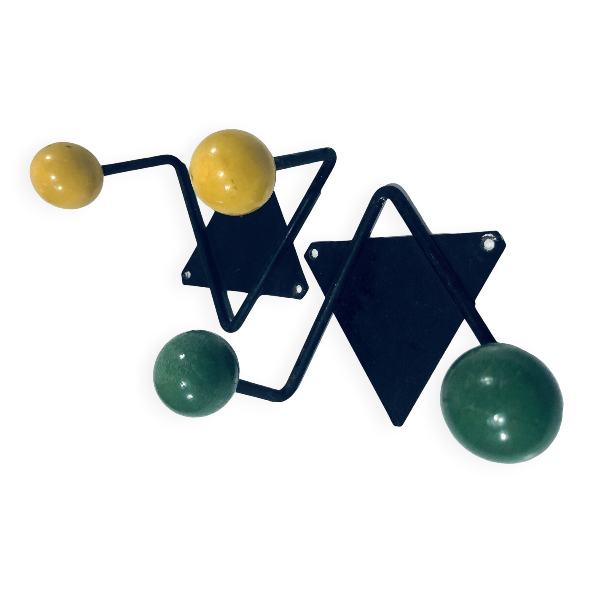 Vintage Coat Racks • Wrought Iron & Wood • 1950