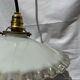 White opaline wavy suspension brass claw vintage lampshade