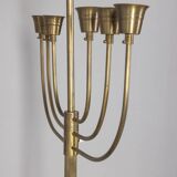 Lampadaire vintage des années 50 en onyx et laiton doré design italien