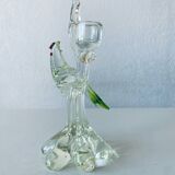 Glass bird candle holder