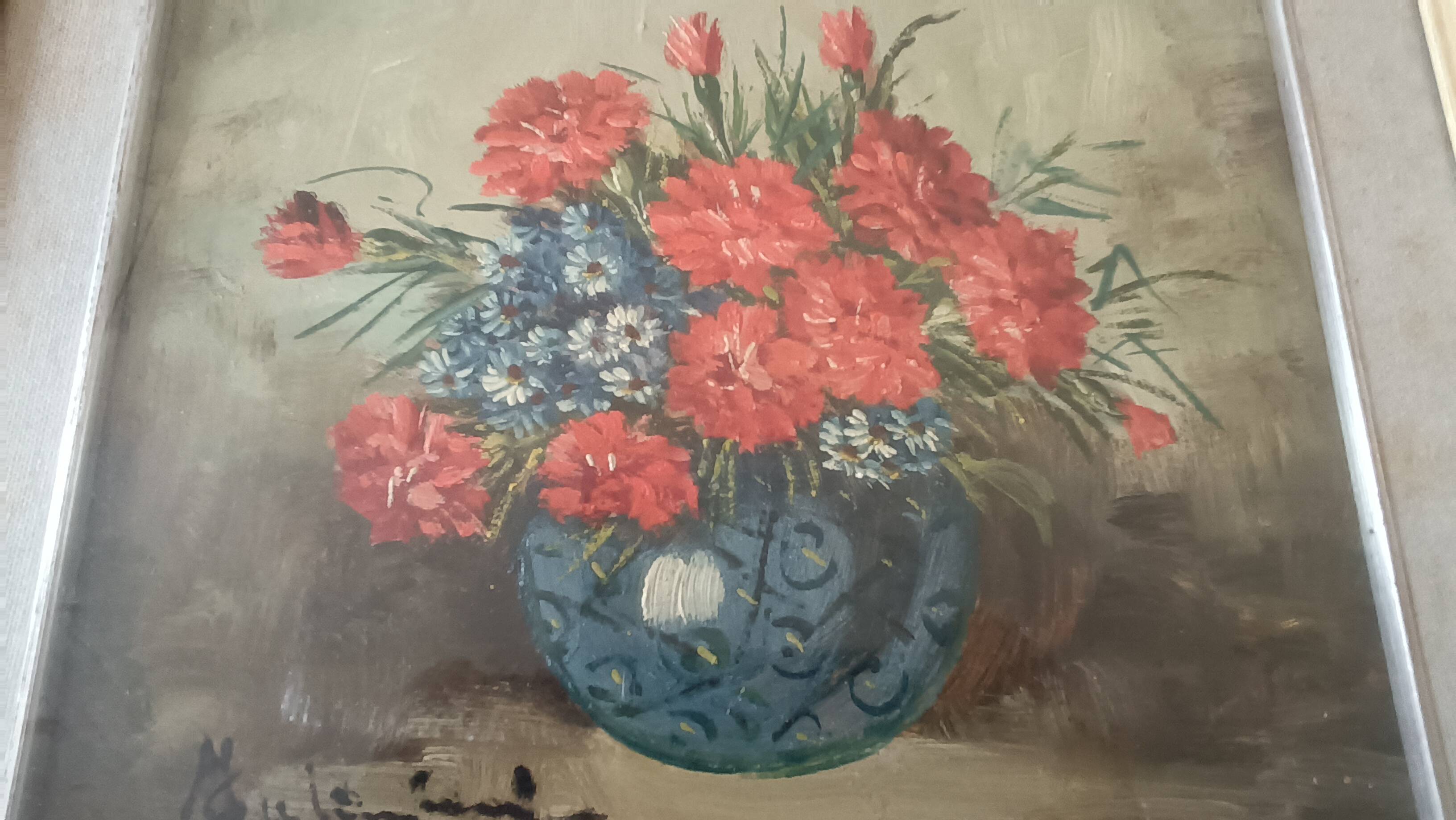 PEINTURE À L'HUILE SUR FLEURS DE TABLE MAURO SALIMBENI (MILAN 1874-1942 TURIN)