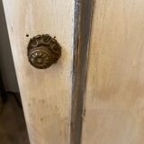 Small buffet early 20th century in beige and gray patinated wood with shelf