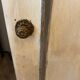 Small buffet early 20th century in beige and gray patinated wood with shelf